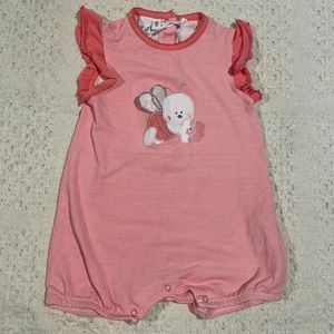 i DO Striped Ruffle Bumblebee Romper 9M